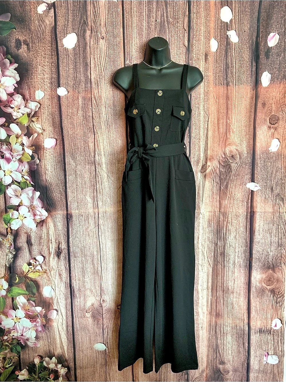 For Justify Black Wide Leg Jumpsuit Size Small Like New